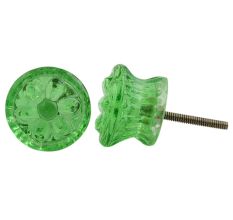 Green Power Drum Glass Drawer Knob